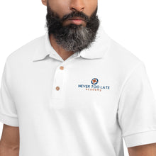 Load image into Gallery viewer, Never Too Late Embroidered Men&#39;s Polo Shirt
